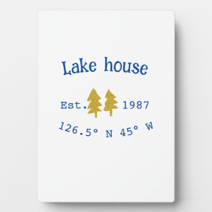Gold tree blue lake house add coordinate year fami plaque