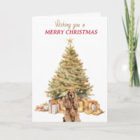 Gold Tree Buff Cocker Spaniel Christmas