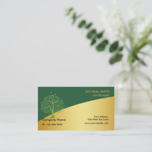 Gold Tree Garden Lawn Care and Landscape Business Card