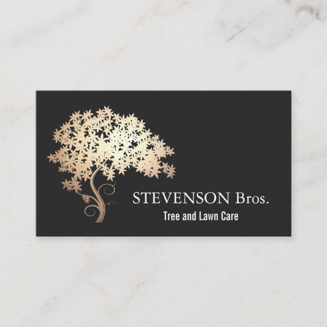 Gold Tree Lawn Care Landscape and Garden Designer Business Card (Front)
