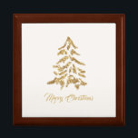 Gold Tree Merry Christmas Gift Box<br><div class="desc">Festive Golden Tree Merry Christmas Gift Box. Features a golden Christmas tree and a hand written script text. 
By Miri Creations - Created For You Only with You in Mind. All rights reserved.</div>