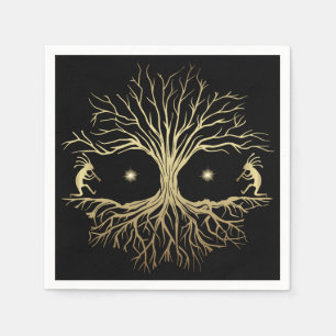 Gold Tree of Kokopelli Southwestern Party Napkins