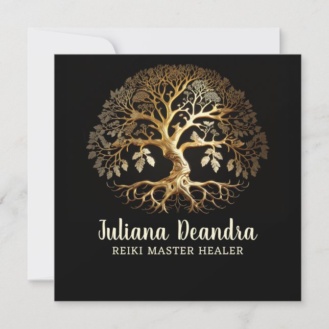 Gold Tree of Life Business Card (Front)