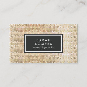 Gold Trendy Fun FAUX Sequin Beauty Salon Business Card