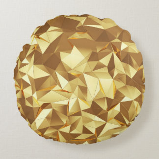 Gold Triangle: Abstract Background Texture. Round Cushion