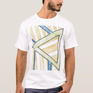 Gold Triangle Blocks Motif T-Shirt
