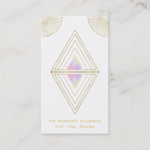 *~* Gold Triangles Alchemy Sacred Geometry Boho Business Card