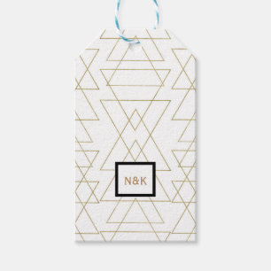 Gold Triangles Chic White Modern Glamour Gift Tags