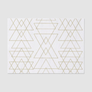 Gold Triangles Chic White Modern Glamour Tissue Paper