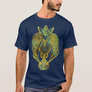 Gold Tribal Bird on Abalone T-Shirt