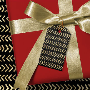 Gold Tribal Chevron Pattern Custom Back Gift Tags