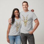 Gold Tribal Deer Skull Hunting Design T-Shirt<br><div class="desc">Make a bold statement with this unique, intricately detailed Deer Skull Tribal Design. Featuring a striking gold finish, this artwork reimagines the classic hunting trophy with a dark, modern edge. Perfect for deer hunters looking for gear that stands out from the traditional camo, this "scary-cool" tribal aesthetic adds a touch...</div>