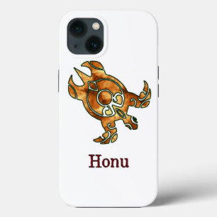 Gold Tribal Sea Turtle on White iPhone 13 Case