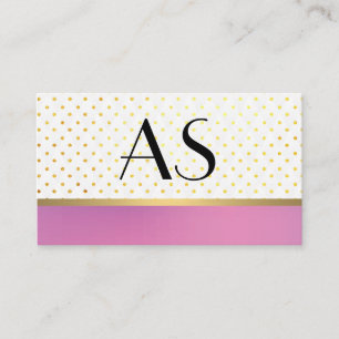 Gold Trim and Polka Dots / Purple Business Card