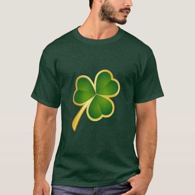 Gold-Trimmed Shamrock T-Shirt (Front)