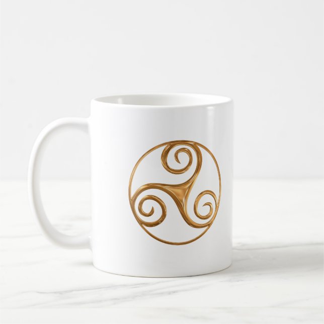 Gold Triskelion Coffee Mug (Left)