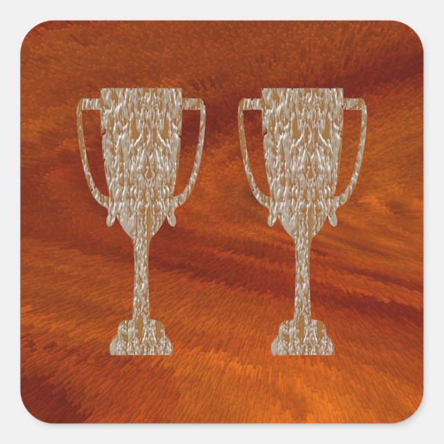 Gold TROPHY : Award Reward Celebration Square Sticker (Front)
