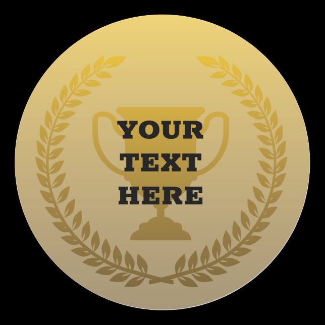 Gold trophy cup award winner classic round sticker (Creator Uploaded)