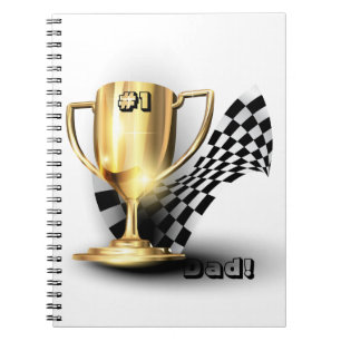 Gold Trophy NUmber One Dad Father's Day Notebook