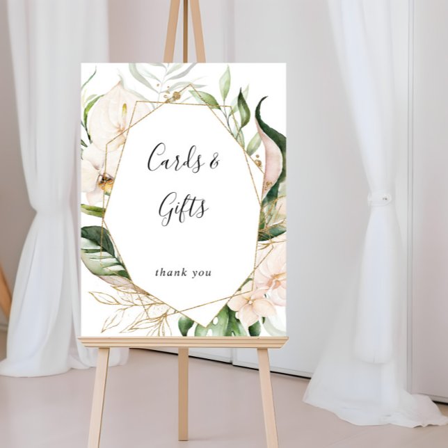 Gold Tropical Foliage Floral Cards and Gifts  Poster (Creator Uploaded)