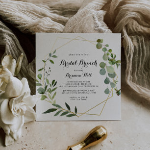 Gold Tropical Leaves Bridal Brunch Bridal Shower Invitation