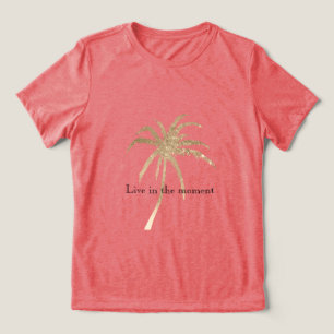 Gold Tropical Palm Tree Tri-Blend Shirt