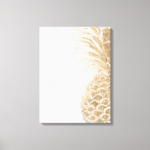 Gold Tropical Pinneapple Canvas Print