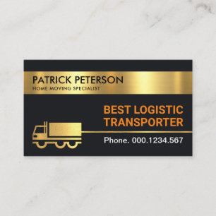 Gold Trucker Logistic Transport Line Business Card