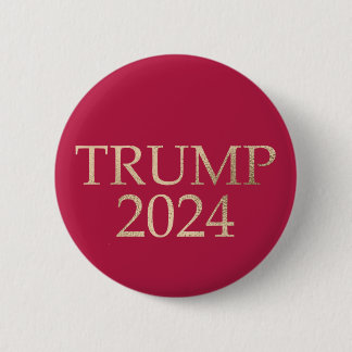 Gold Trump 2024 on Red 6 Cm Round Badge