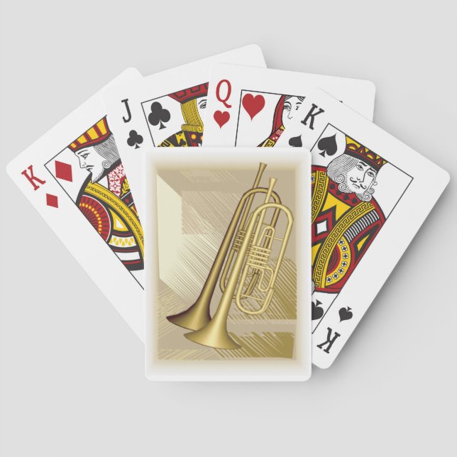 Gold Trumpets Music Bicycle® Play Playing Cards (Back)