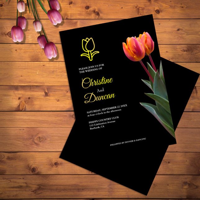 Gold Tulip Wedding Invitations (Creator Uploaded)