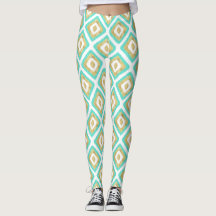 Gold & Turquoise Chic Ikat Pattern