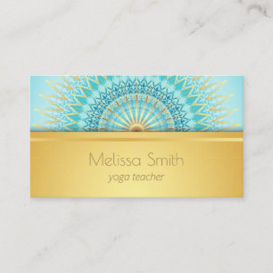 Gold Turquoise Mandala Pattern Business Card