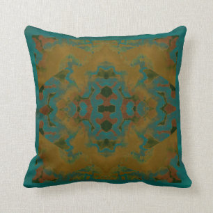 Gold & Turquoise Modern Pattern Pillow 4 Home