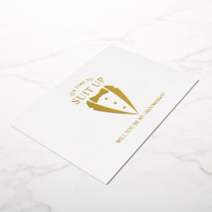 Gold Tuxedo Suit Personalised Groomsman Proposal