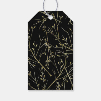 Gold Twigs on Black Gift Tags