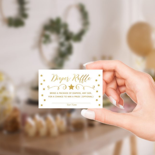 Gold Twinkle Little Star Baby Diaper Raffle Card (Creator Uploaded)
