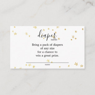 Gold Twinkle Little Star Baby Shower Diaper Raffle Enclosure Card