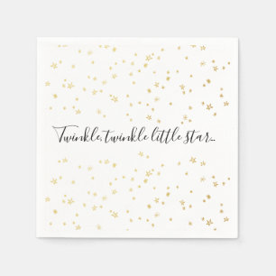 Gold Twinkle Little Star Baby Shower Paper Napkins