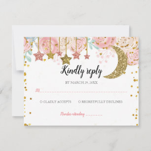 Gold twinkle twinkle RSVP card