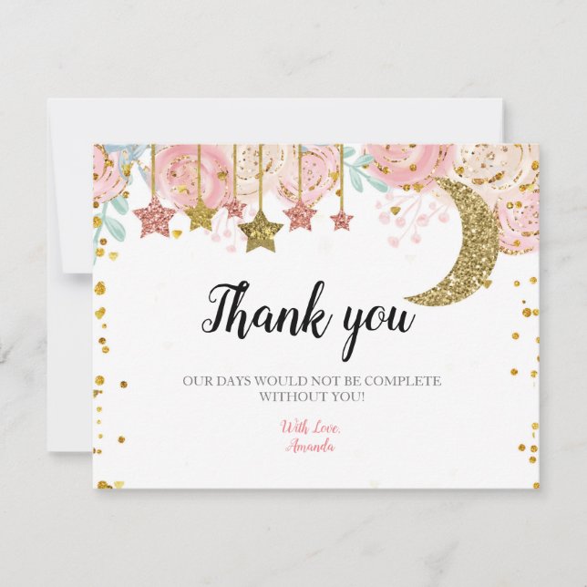 Gold twinkle twinkle Thank you card (Front)