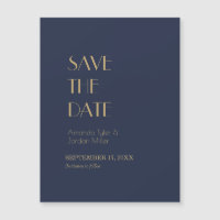 Gold Type Deco | Dark Navy Wedding Save the Date