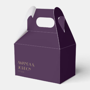 Gold Type Deco Dark Purple Wedding Gable Favour Bo Box