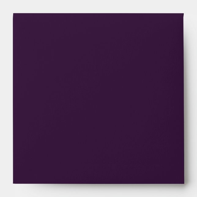 Gold Type Deco Dark Purple Wedding Square Envelope (Front)