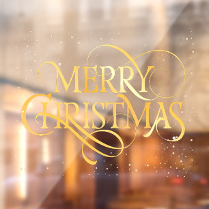 Gold typography Merry Christmas