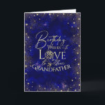 Gold Typography Night Sky Birthday  Grandfather Card<br><div class="desc">This modern and elegant birthday greeting card is thoughtfully designed for a grandfather, inspired by the beauty of a night sky filled with shimmering gold dust and tiny heart details that resemble glowing stars. The deep, rich background creates a calm and celestial atmosphere, while the gold accents add warmth, dignity,...</div>