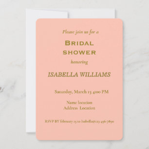 Gold Typography print on Peach Pink Invitation