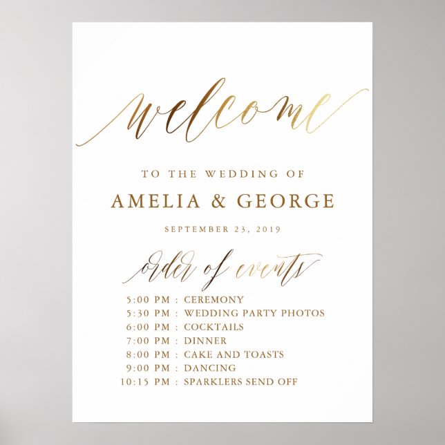 Gold Typography Script Elegant Poster (Front)