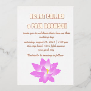 Gold Typography Wedding Foil Invitation