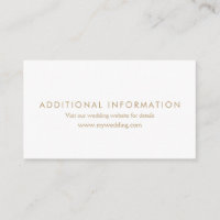 Gold Typography Wedding Website Card